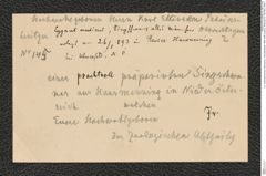 k.k. naturhistorisches Hofmuseum, Intendanzakten 1885-1896 (Hauer), Aktenzahl Z.145/1893, Seite 1